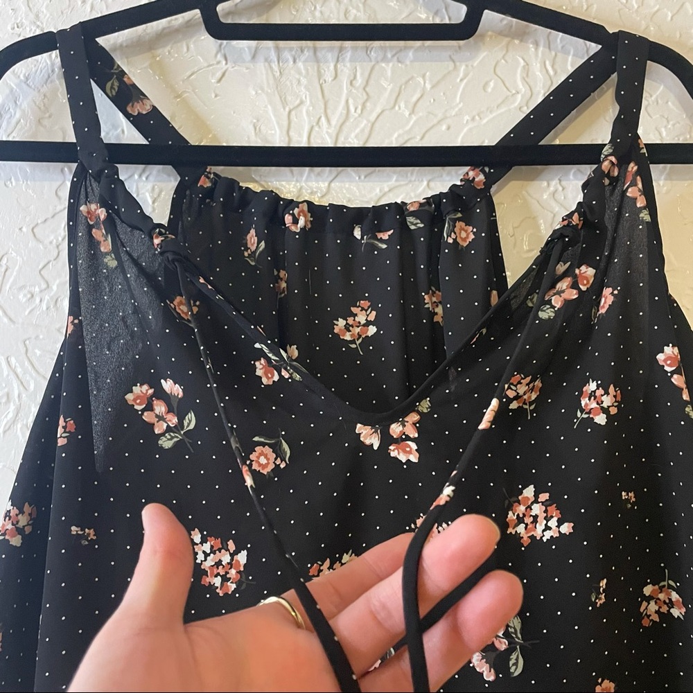 π»Sienna Sky Polka Dot Floral Cold Shoulder Top - Picture 3 of 6